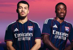 Camisa reserva do Olympique de Lyon 2025-2026 da adidas