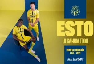 camisa-titular-Camisa titular do Villarreal 2025-26 traz faixa azul-marinho