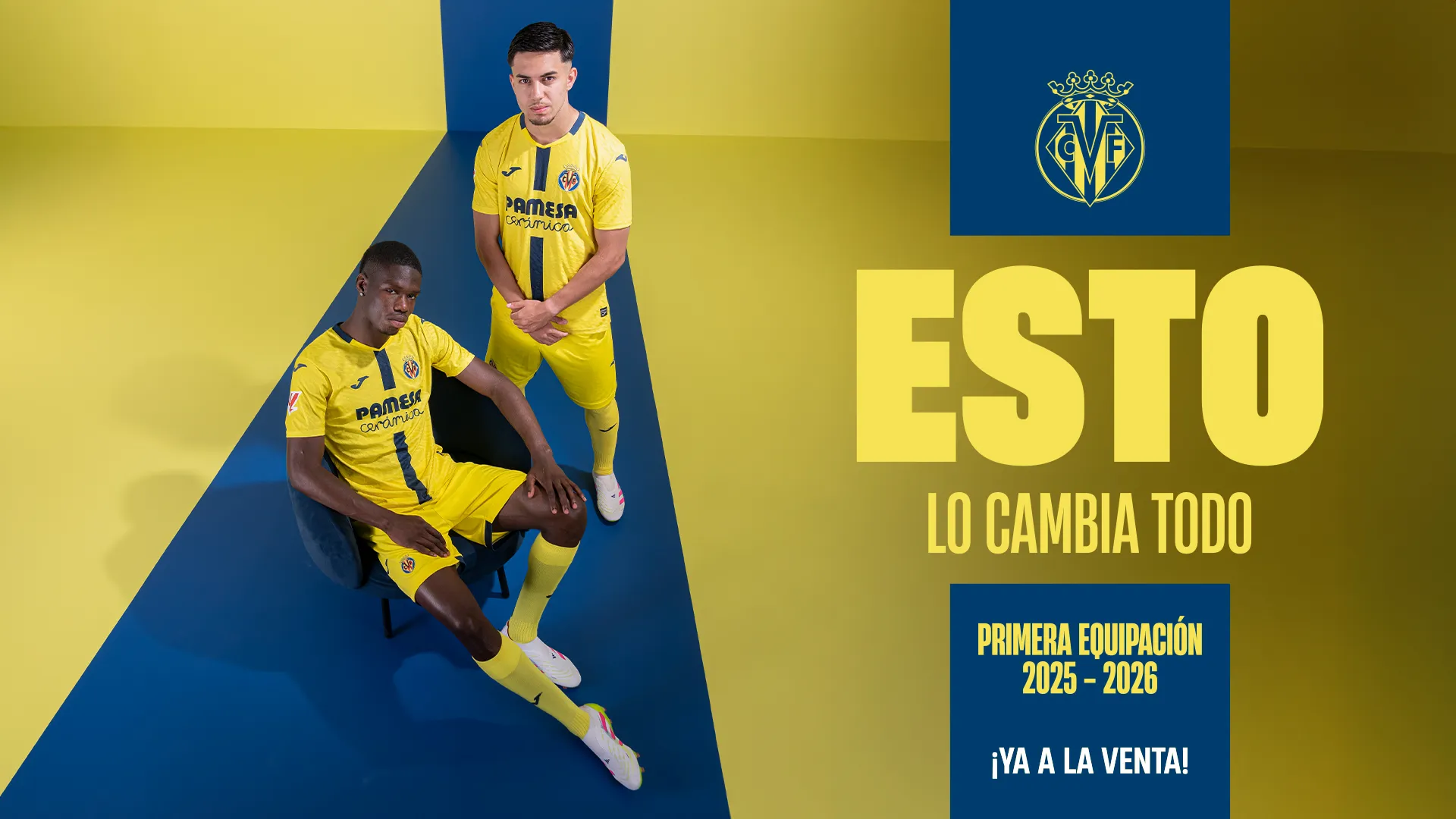 camisa-titular-Camisa titular do Villarreal 2025-26 traz faixa azul-marinho