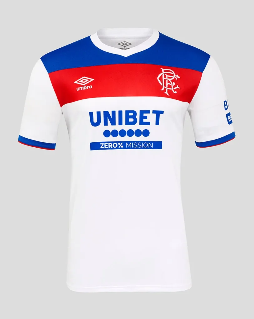 Nova camisa reserva do Rangers FC 2025-2026 é revelada pela Umbro e marca o retorno da fornecedora com um visual elegante e moderno.