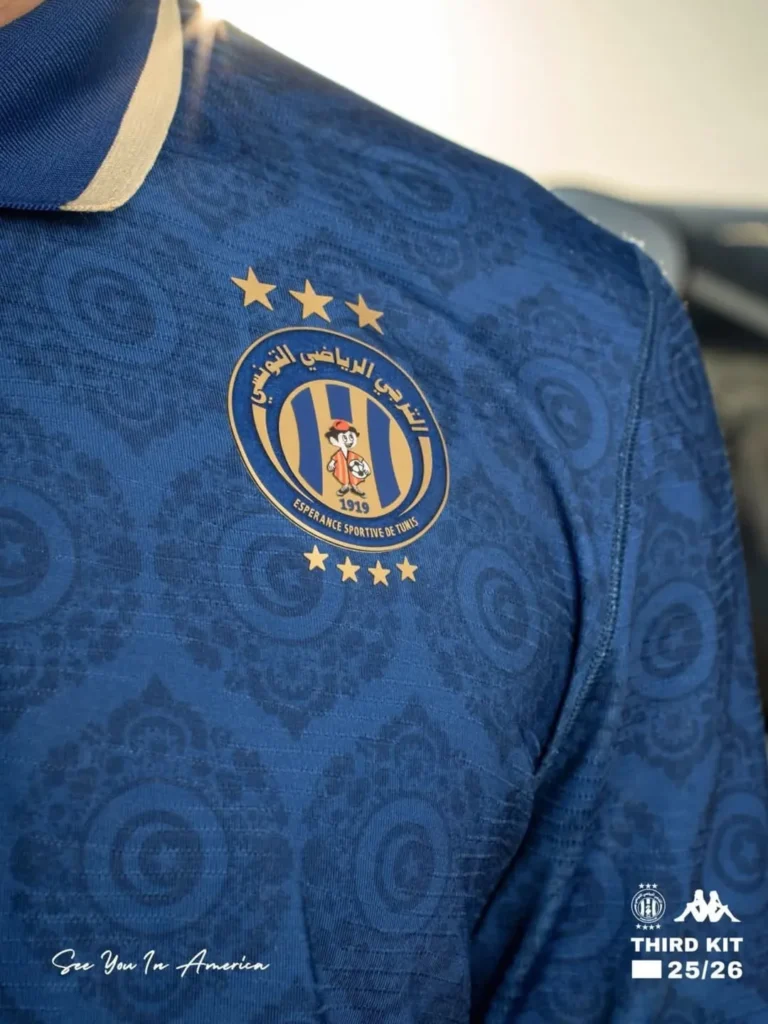 Novas camisas do Espérance Tunis 2025-2026 reveladas pela Kappa