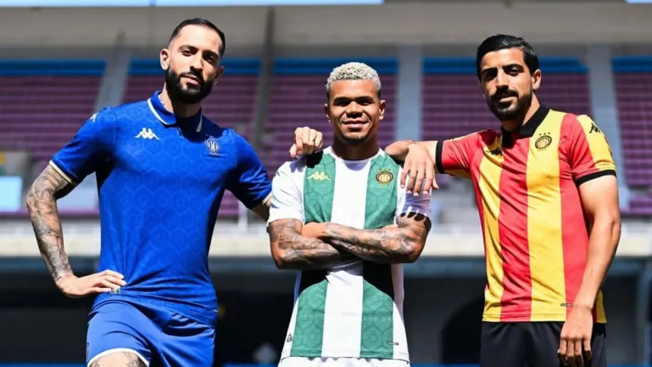Novas camisas do Espérance Tunis 2025-2026 reveladas pela Kappa