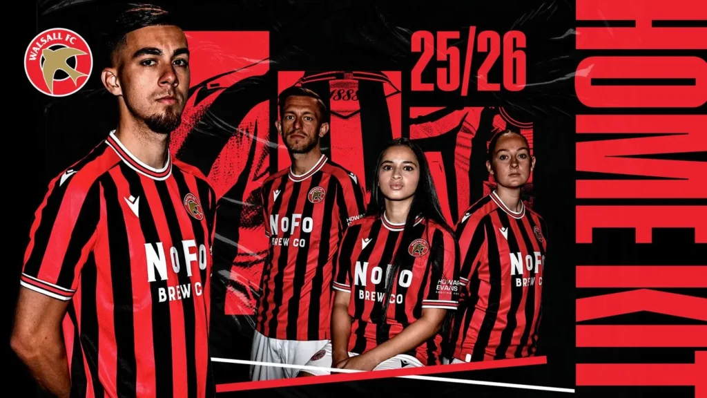 Walsall FC 25-26: Camisas Titular e Reserva Surpreendem